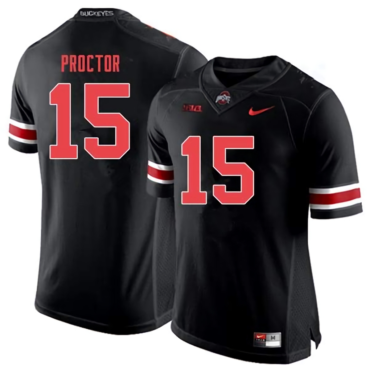 Josh Proctor Ohio State Buckeyes Men's NCAA #15 Nike Black Out College Stitched Football Jersey LBL8556BJ